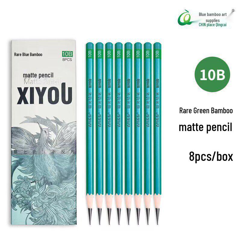 Blue Bamboo Matte Pencils - Rare Art 8B, 12B, 16B Sketching Set, Non-Reflective, Exam-Ready, Speed Sketching-Mixed Pack Authenticity Guaranteed