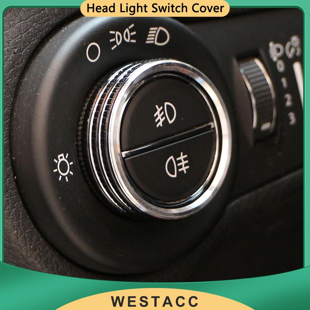 Alumnium Legierung Auto Kopf Licht Lampe Schalter Taste Abdeckung Aufkleber Ring für Jeep Renegade 2014 – Innen