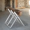 Portable Sawhorse Heavy Duty Steel Adjustable Work Support, Foldable Sawhorse Stand 100 kg Weight Capacity, Silver Tone