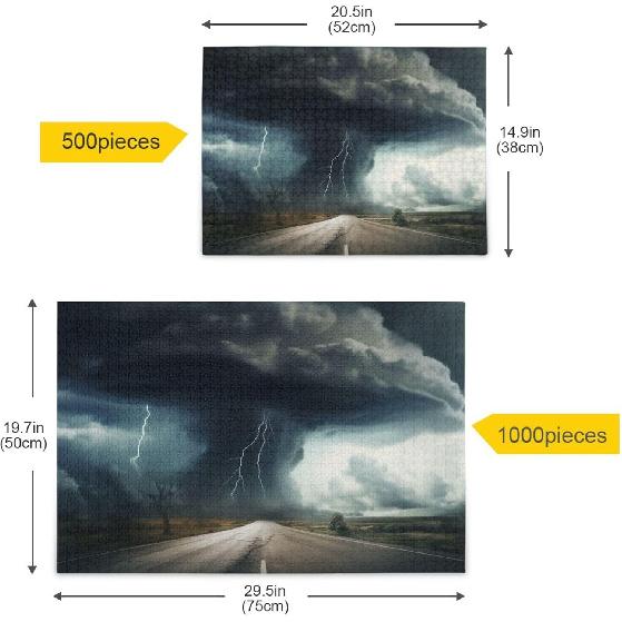 500 Pieces Lightning Tornado Puzzles Parent Child Interactive Jigsaw Puzzles Stress Relief Jigsaw Puzzles Birthday Gifts