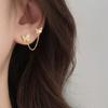 Silver Butterfly Zircon Double Ear Hole Stud Earrings for Women Statement Ear Party Jewelry Gifts
