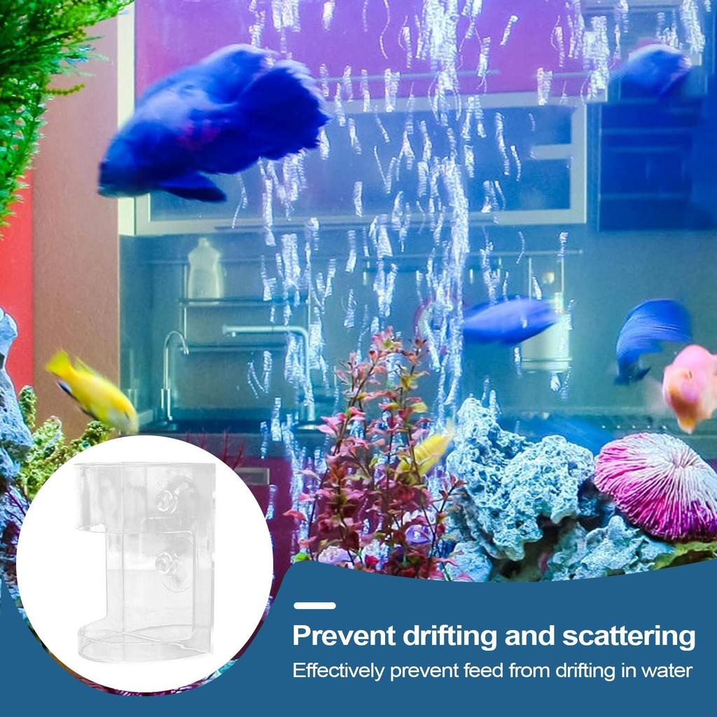 Non-Slip Aquarium Feeder Ring Fish Feeding Supplies Transparent Fish Feeding Dish Floating Food Feeder Square for Fish Tank