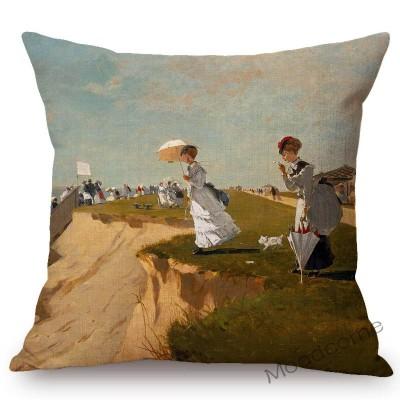 Us Painter Winslow Homer Famous Oil Painting Gallery Art Decorative Sofa Throw Pillow Case Fisherman Peach Blossom Cushion Cover