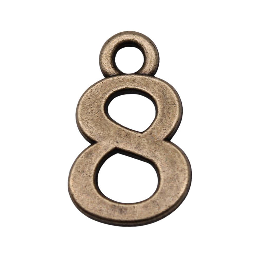 Number Tags Charms Alloy Pendants For Birthday Party Jewelry Making Accessories