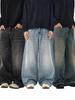 LKTM Unisex American Classic Washed Ripped Wide-Leg Vintage Jeans - Loose Fit Long Pants