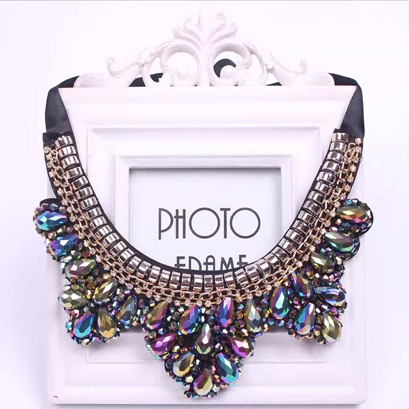 Colar Falso de Diamantes Colar de Gola de Cristal Removível Para Mulheres Gola Falsa Acessórios de Roupa Removíveis Nep Kraagie