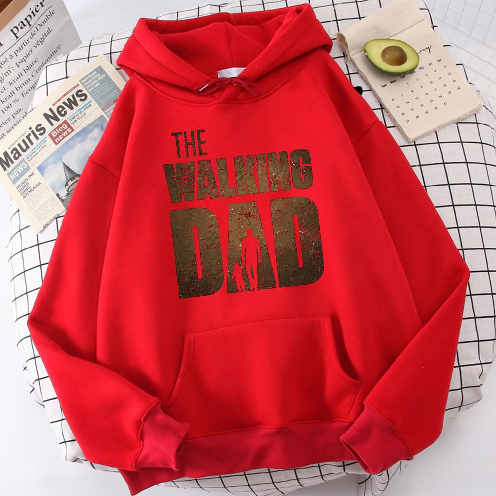 Der Gehende Papa Druck Herren Hoodie Street Fleece Kapuzenpullover Hipster Rundhals Herbst Sweatshirt Hip Hop Übergroße Kleidung Unisex