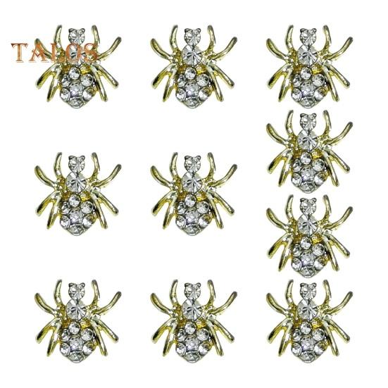 

10 шт., украшение для ногтей, стразы, 3D лук, паук, череп, искусственный кристалл на металлических подвесках, креативные ювелирные украшения «сделай сам», аксессуары для чехла для телефона C