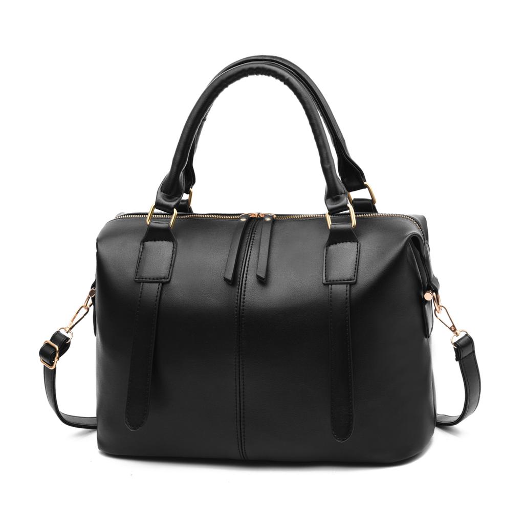 Messenger Bags for Women PU Leather Top-handle Handbag Large Capacity Shoulder Bag Solid Color Classic Crossbody Bag Shopping