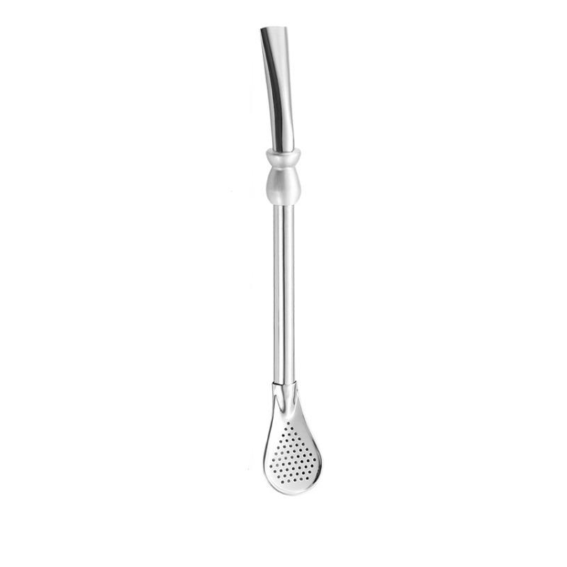 

Hot Sale Reusable Straw Spoon Stainless Steel 304 Tea Filter Yerba Mate Bombilla Coffee Spoons Milk Drinking Kitchen Tools
