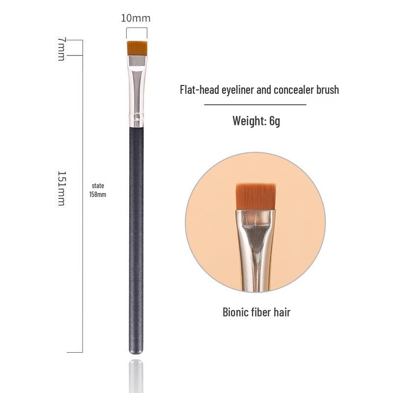 Century Goat Angled Makeup Brush: Seamless, Non-Absorbing, Ultra-Thin Flat Head for Foundation & Eyeliner.