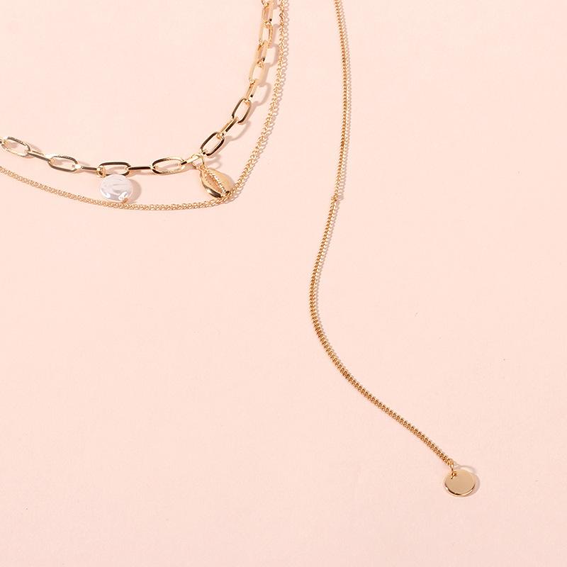 Single Side Tassel Pearl Shell Necklace, Japanese Korean Dynamic Clavicle Chain