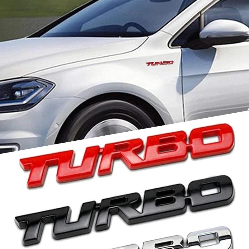 Turbo car alloy sticker 3D Metal Letter Pattern Car Emblem Car Motorcycle Decal Decor Car Body Rear Tailgate 3D Car Stickers
