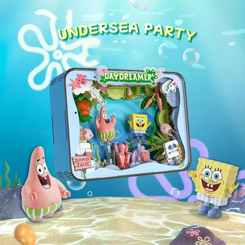 SpongeBob SquarePants Building Blocks Cartoon Characters Patrick Star Po Frame Bricks Set Desktop Decoration Kids DIY Toys