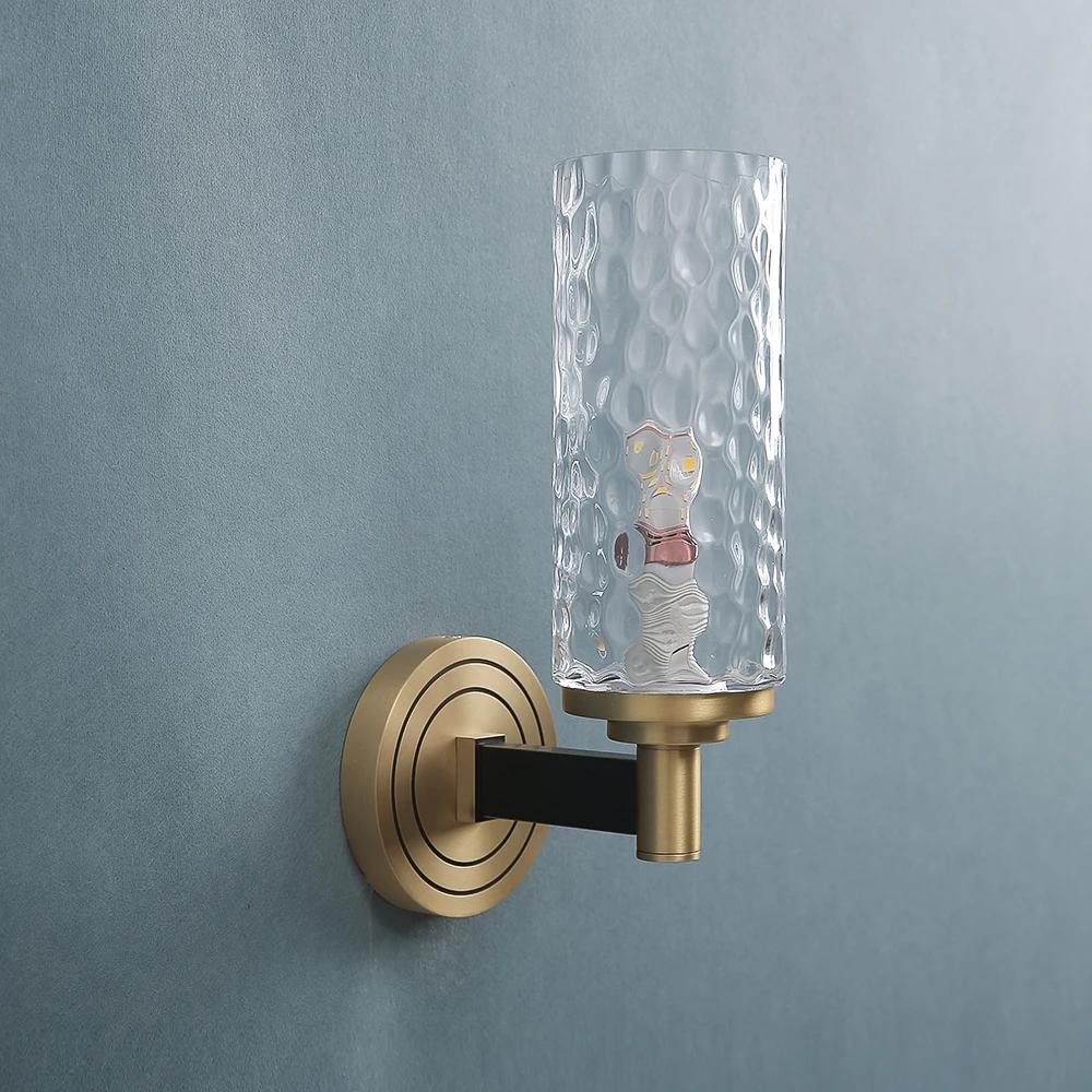 Merican All Copper Wall Lamp Living Room Bedroor Bedside Lamp Modern Lighting Luxury Background Wall Creative Glass Wall Lights