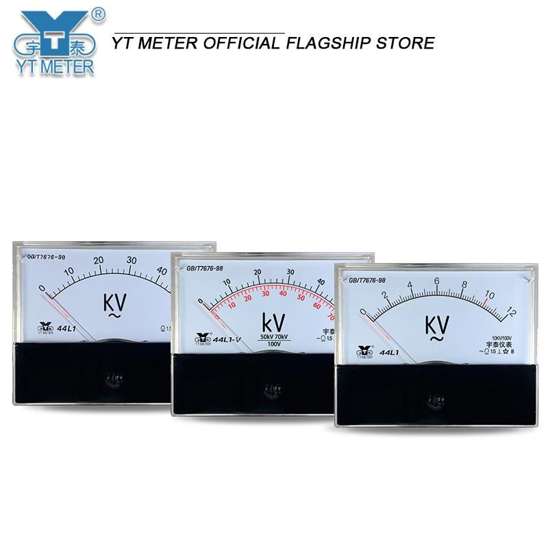 44l1 100V Input Analog AC Voltmeter High Voltage Meter 3KV 6kV 10kV 20kV 50kV 70kv 100kV Cannot Directly Use 80 * 100mm Multi Ra