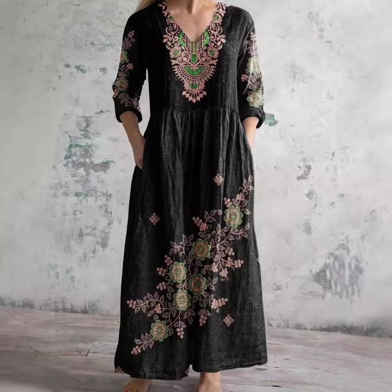 Abiti casual con scollo a V e maniche 2/1 primavera estate moda donna