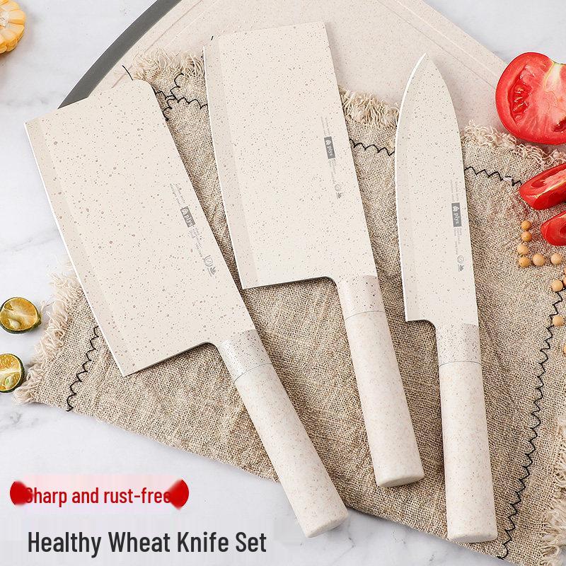Wheat Cutting Board & Knife Set for Kitchen and Baby Food Prep