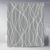 Unframed Modern Black And White Striped Corrugated Fabric Bathroom Shower Curtain, Gradient Stripe, Bathroom Decorative Showe
