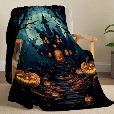 Halloween Kreative Überwurfdecke Flanelldruckdecke Superweich Gemütlich Sofa Nickerchen Decke Heimdecke Perfektes Heimgeschenk für Sie