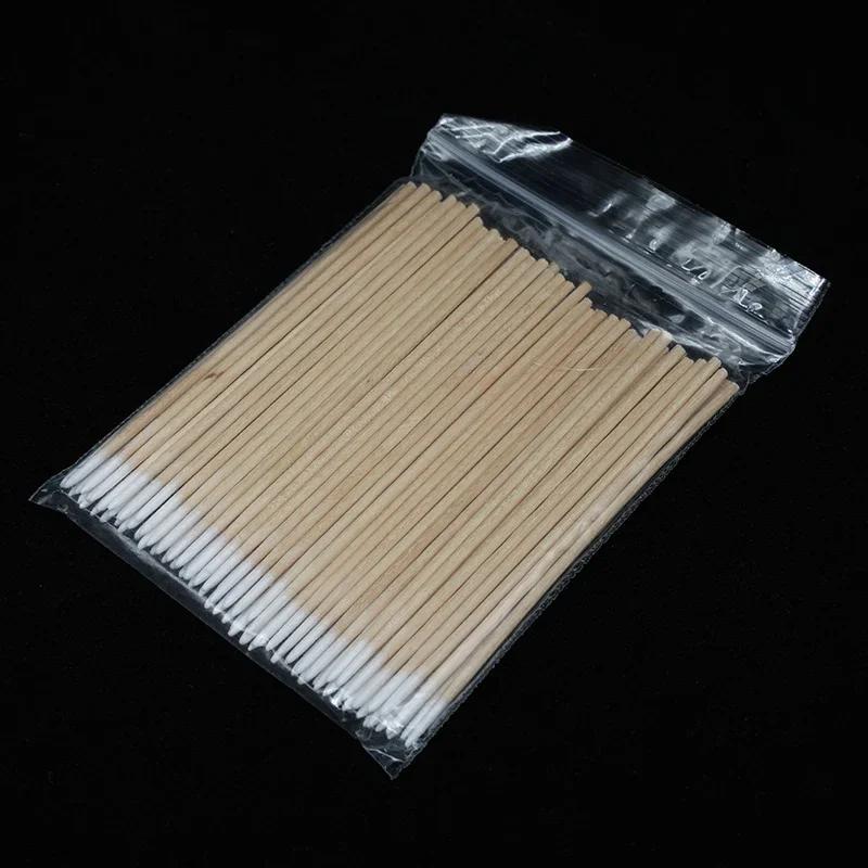 300Pcs Nails Wood Cotton Swab Clean Sticks Nail Polish Remover Art Tools Wooden Cotton Head Manicure Corrector Nail Polish Tool