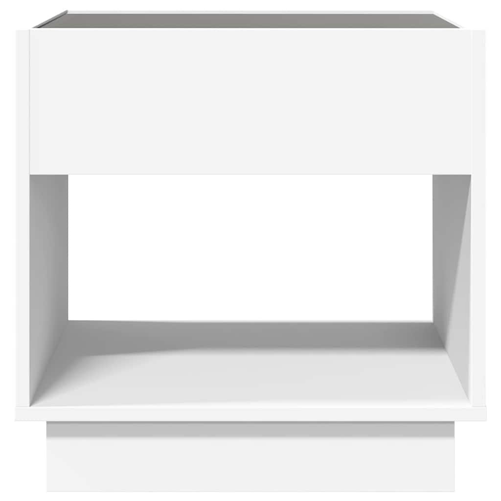 Nightstand with Infinity LED White 50x50x50 cm