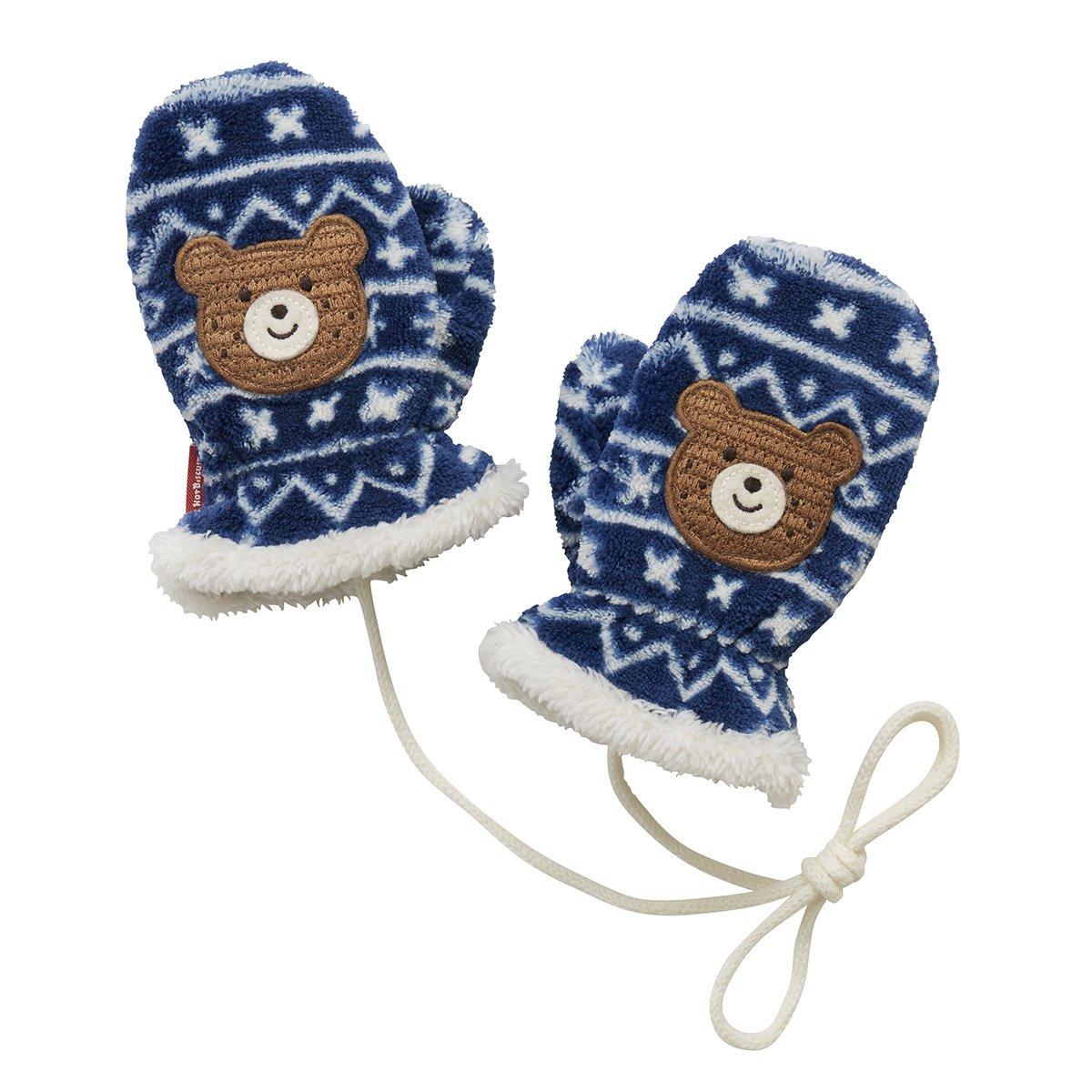 

MIKIHOUSE HOT BISCUITS Size S Navy Blue Mittens, (1-3 years), (73-7601-262)