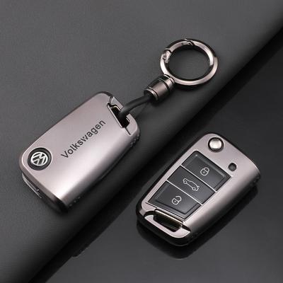 For VOLKSWAGEN New Silver TPU Car Flip Remote Key Case Cover Holder Shell Fob For VW Volkswagen Golf 7 MK7 Tiguan MK2 Auto Keych