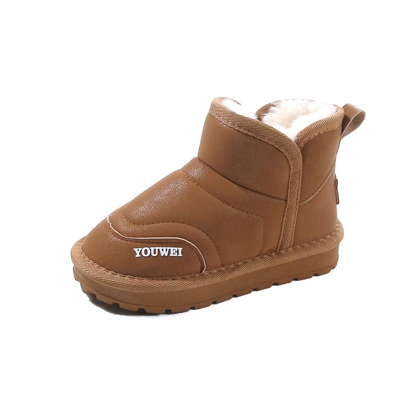 In the winter of 2025, the popular velvet and thickened snow cotton fashion versatile baby girl thermal boots and boys foot boots