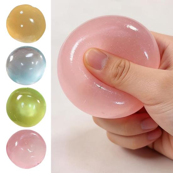 1/3/4Pcs Coconut Oil Stress Ball Slow Rising Stress Relief Clear Ball Squeeze Toy Non-Sticky Improving Focus Relaxation Stretchy Ball Sensory Toy