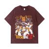 275 GSM Washed T-shirts 100% Cotton Dragon Ball V53 Vegeta Nappa Print Unisex Heavy Cotton T Shirt