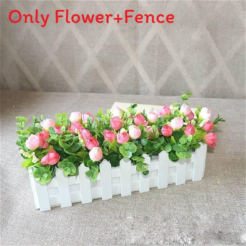 Home Living Artificial Plant Set With Wooden Fence For Wedding Decor And Photo Props