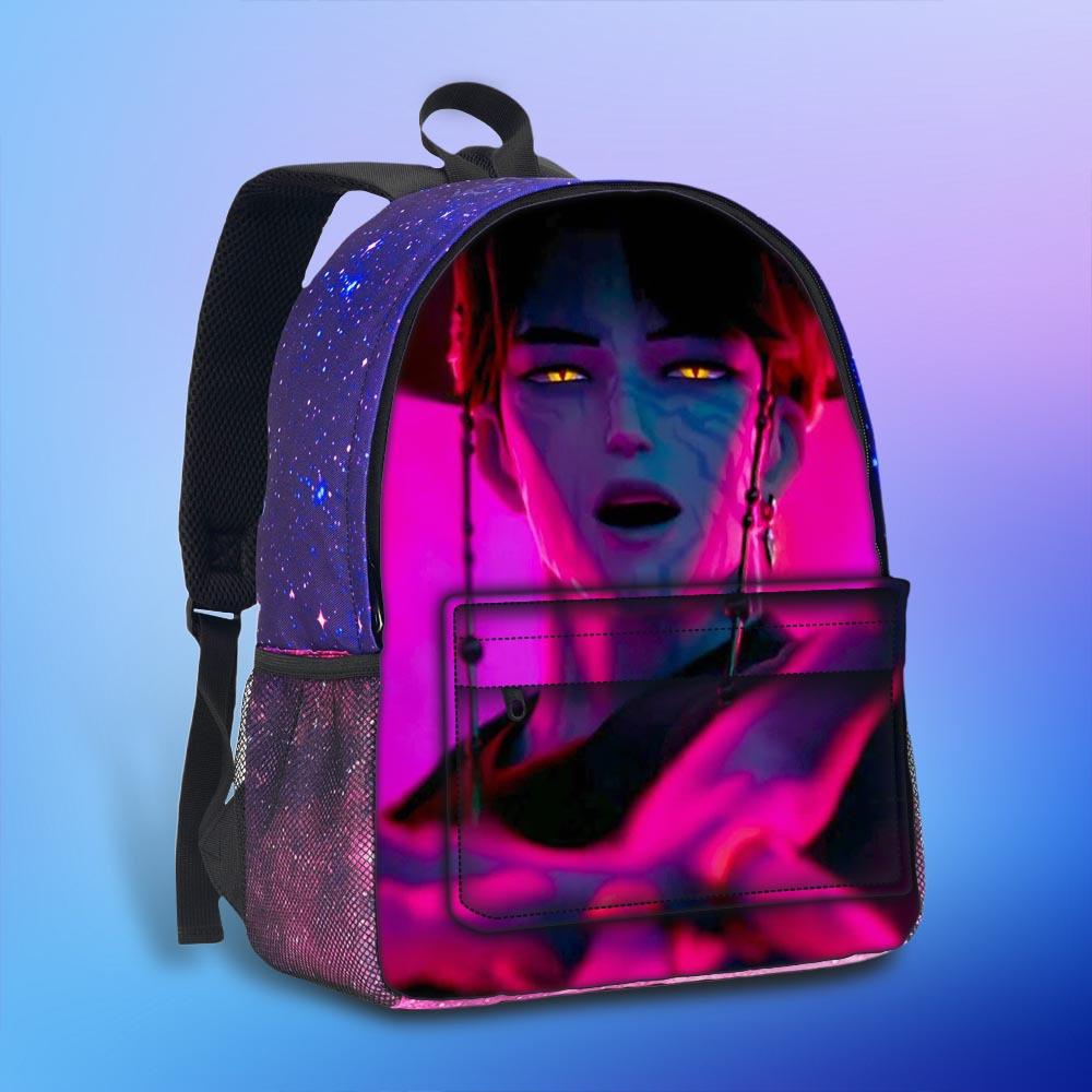 New Hunterx Kpop Starry Sky Backpack for Elementary and Middle School Students (Witch Hunter Girls Anime Cartoon Starry Sky Backpack) 6277