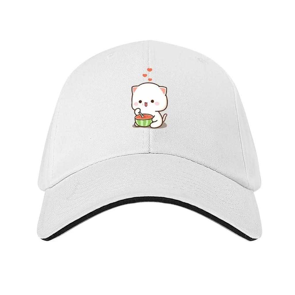 Mochi Mochi Peach Cat Long Baseball Cap birthday Sunhat fishing caps Unisex Bobble Hat Caps For Unisex Women's