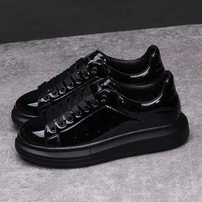Zapatos de marca de moda para hombre, zapatos casuales negros brillantes para hombre, primavera y otoño 2024, nuevo estilo, zapatos blancos, zapatillas de pareja de moda