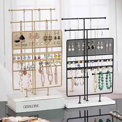 Velký stojan na šperky do 7. patra s mramorovou základnou, stojan na náramky, náhrdelníky a šperky, stojan na prsteny a náušnice