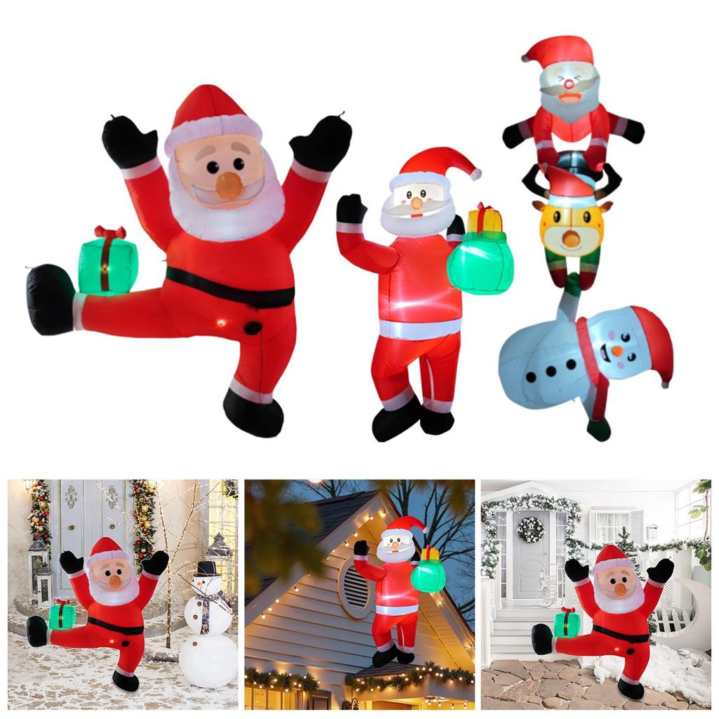 Xmas Inflatable Santa LED Outdoor Decoration Giant Santa Yard Ornament Lighted Holiday Display for Christmas Garden