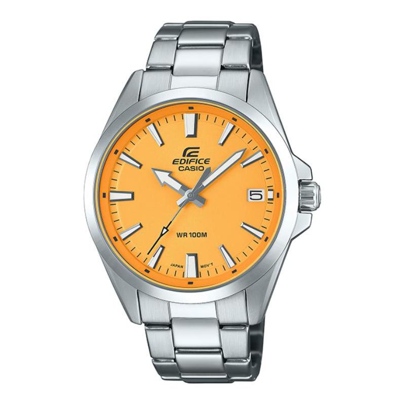 CASIO EDIFICE Ultra-thin Fashion Simple Sports Leisure 100 Meters Waterproof Quartz Steel Strap Men's Watch Blue Dial EFV-100D EFV-100D