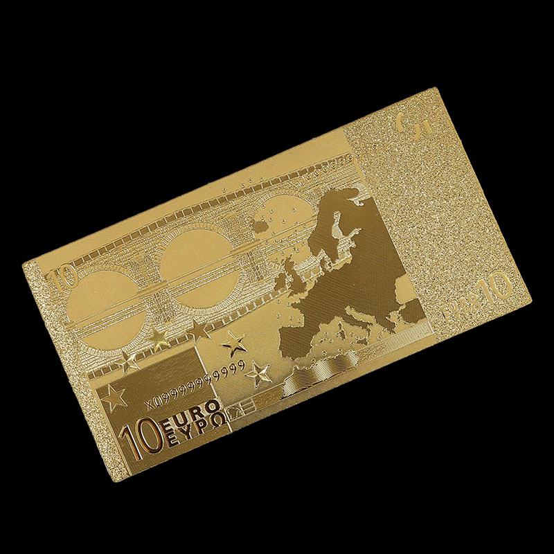 Złote banknoty z folii 24K Pełny 7 sztukowy zestaw euro Kolekcja banknotów Dekoracja Pamiątka Prezent Wodoodporne Kreatywne Euro