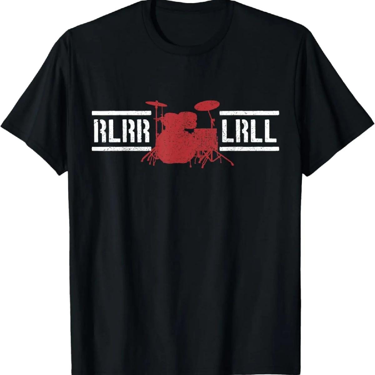 

Drums RLRR LRLL Drumming Musician Drummer Gift T-Shirt XXXXXL чорний
