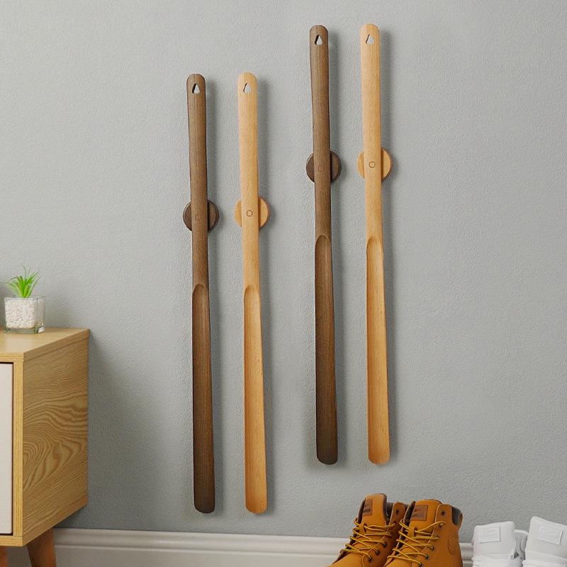 Black Walnut Long-Handled Magnetic Shoehorn: Elderly & Pregnant-Friendly Shoe Lifter Artifact.
