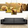 Paintings Canvas 5 Piece HD Print Large Sunset Flock Sheep Animal Decoration Wall Art for Home Decorations Wall Decor