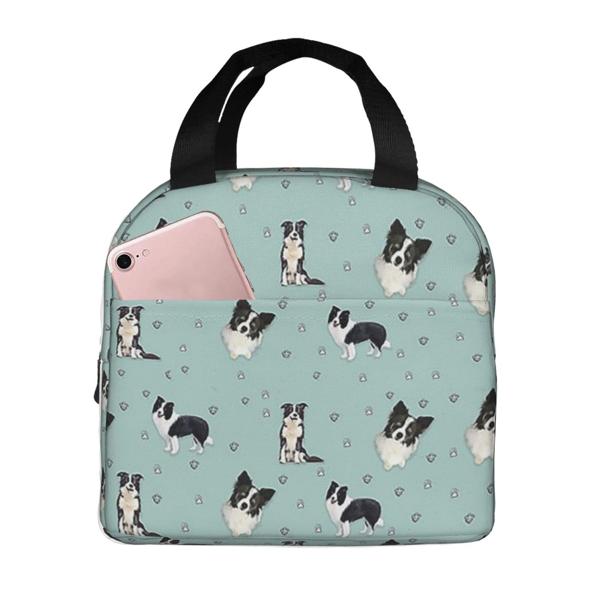 Border Collie Insulated Lunch Bag for Women Office Cooler Thermal Food Box Tote Portable Lunch Boxes Container One Size