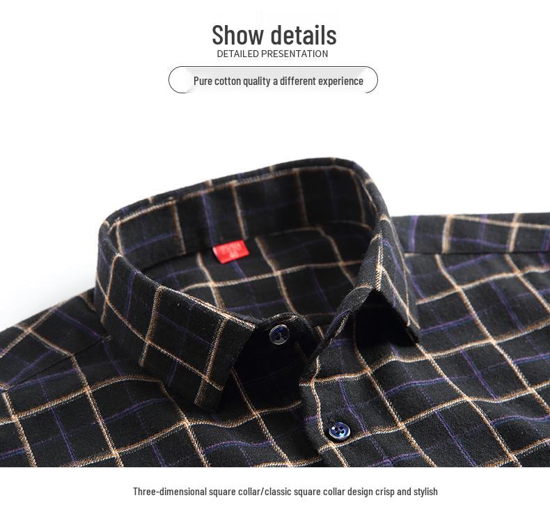 Men's Trendy Plaid Slim Fit Long Sleeve Shirt - Comfortable & Casual.