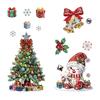 Christmas Tree Snowman Static Glass Stickers, Shiny Rhinestone Window Decals for Shop Mall