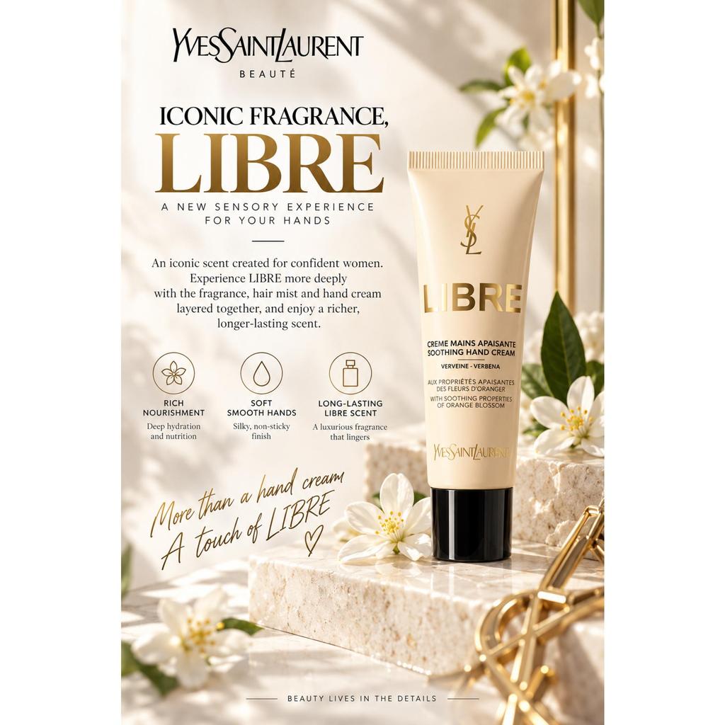 Yves Saint Laurent Libre Soothing Hand Cream 30ml — Fast-Absorb, Shea Butter