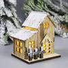 Luminous Christmas House Figurine Village Wood Ornament Exquisite Design for Delightful Display LED Light Ornament