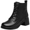 2024 New Super Fire Soft Leather Martin Boots Women's Shoes Winter British Style Platform Short Boots Fashion Versatile Thick Heel Boots