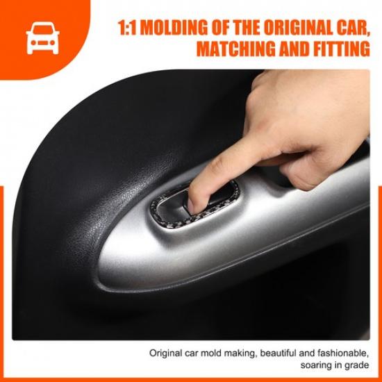 Soft Carbon Fiber Window Lift Switch Trim Sticker For Nissan Juke 2011-