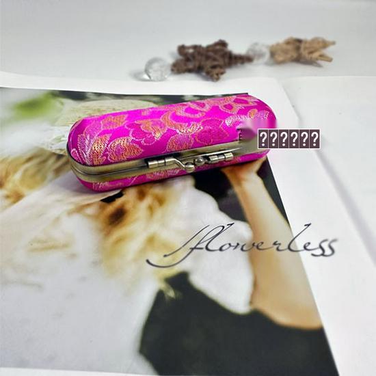 Vintage Brocade Embroidered Lipstick Case with Mirror